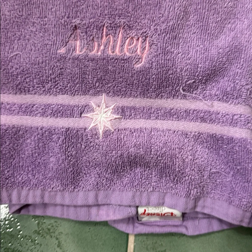 Disney Embroidered Purple Tinkerbell Bath Towels monogrammed ASHLEY